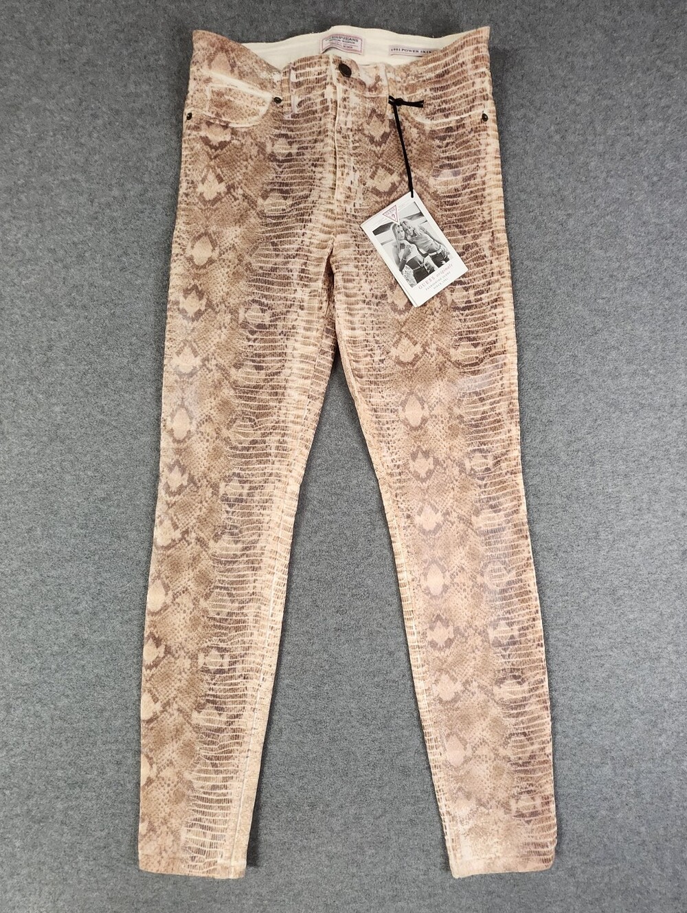 ✨ NWT GUESS Originals 1981 Power Skinny Snakeskin Foil Jeans Size 29 🐍✨